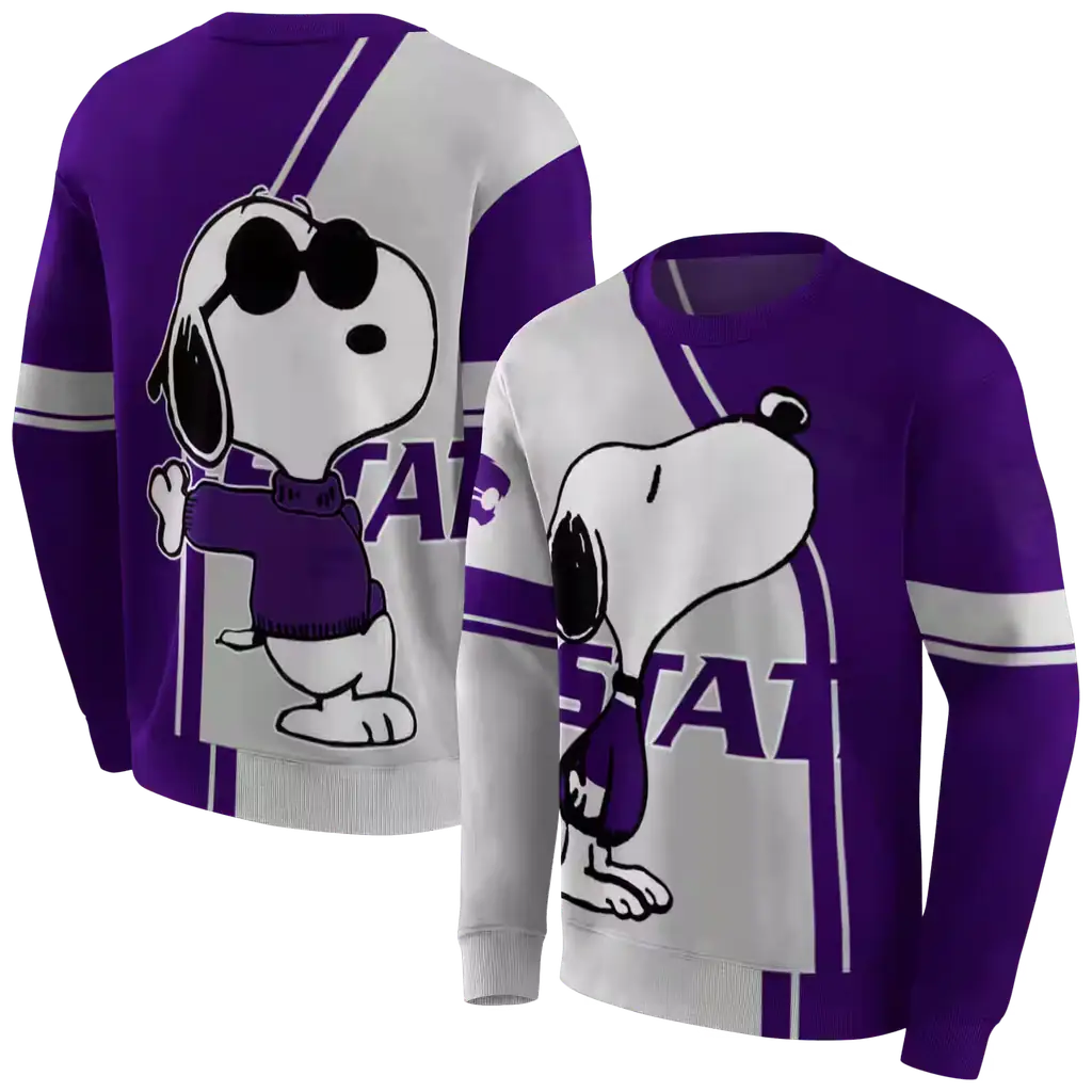 kansas state wildcats playful snoopy purple hoodie premium grade kansas state wildcats playful snoopy purple hoodie premium grade