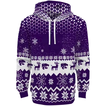 kansas state wildcats reindeer motif purple hoodie best selling