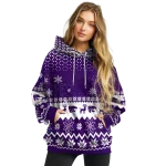 kansas state wildcats reindeer motif purple hoodie best selling