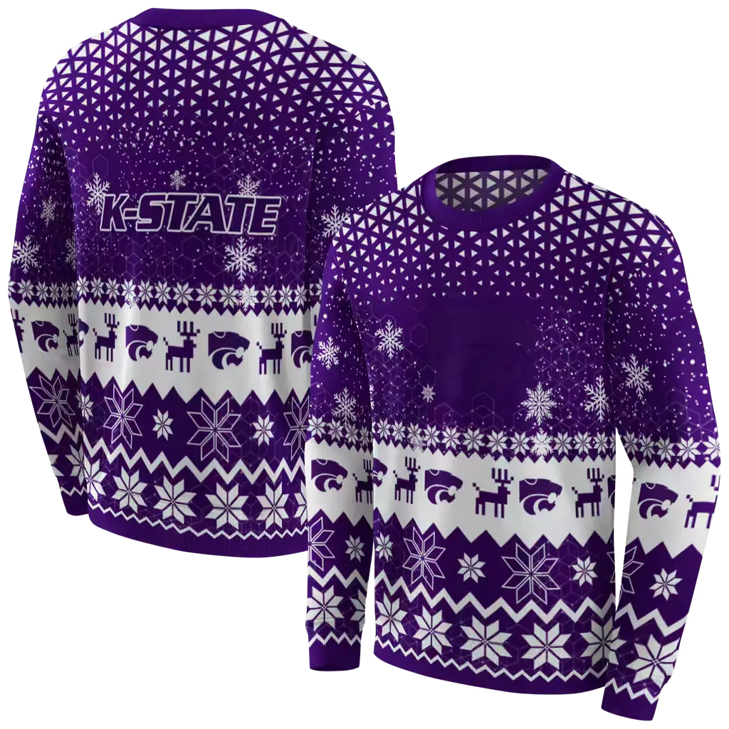 kansas state wildcats reindeer motif purple hoodie premium grade kansas state wildcats reindeer motif purple hoodie premium grade