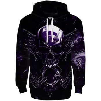 kansas state wildcats skull artwork purple black hoodie best selling