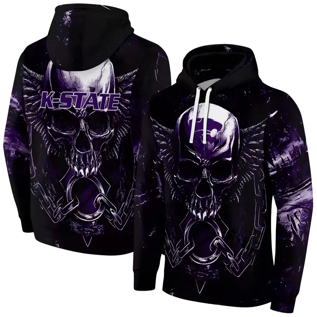 kansas state wildcats skull artwork purple black hoodie fashion forward kansas state wildcats skull artwork purple black hoodie fashion forward