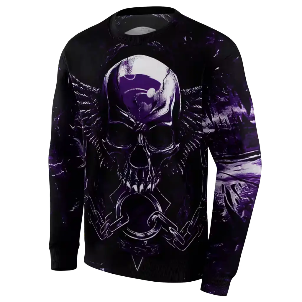 kansas state wildcats skull artwork purple black hoodie new arrival kansas state wildcats skull artwork purple black hoodie new arrival