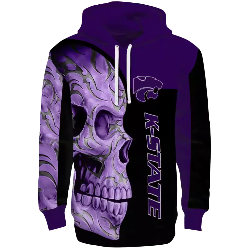 kansas state wildcats skull motif purple black hoodie best selling kansas state wildcats skull motif purple black hoodie best selling