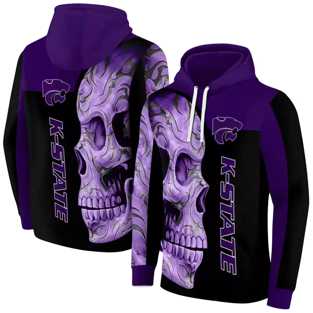 kansas state wildcats skull motif purple black hoodie fashion forward kansas state wildcats skull motif purple black hoodie fashion forward