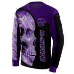kansas state wildcats skull motif purple black hoodie best selling