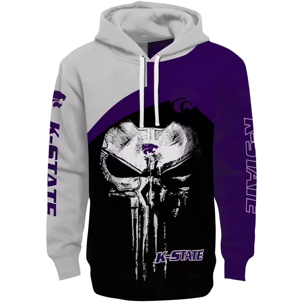 kansas state wildcats skull punisher grey black hoodie best selling kansas state wildcats skull punisher grey black hoodie best selling