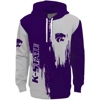 kansas state wildcats splatter effect purple hoodie best selling