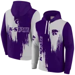 kansas state wildcats splatter effect purple hoodie best selling