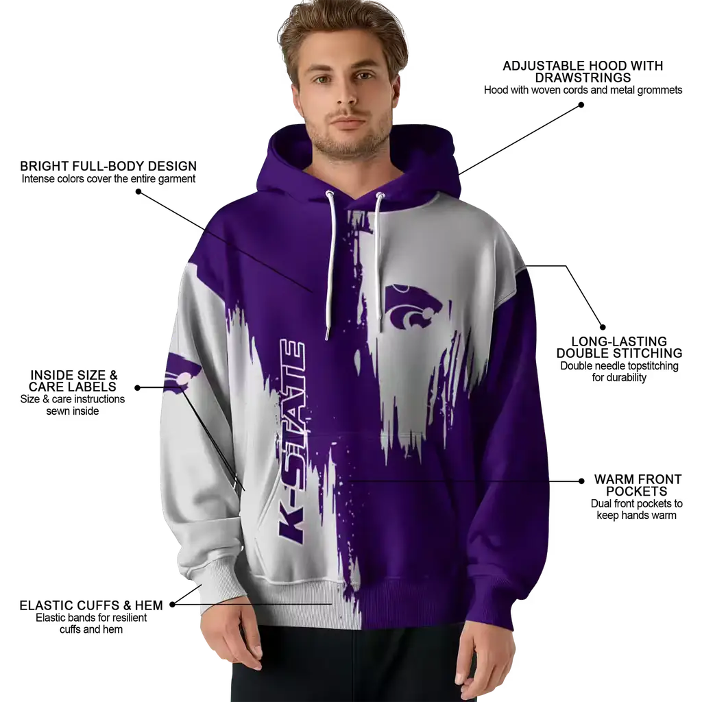 kansas state wildcats splatter effect purple hoodie latest model kansas state wildcats splatter effect purple hoodie latest model