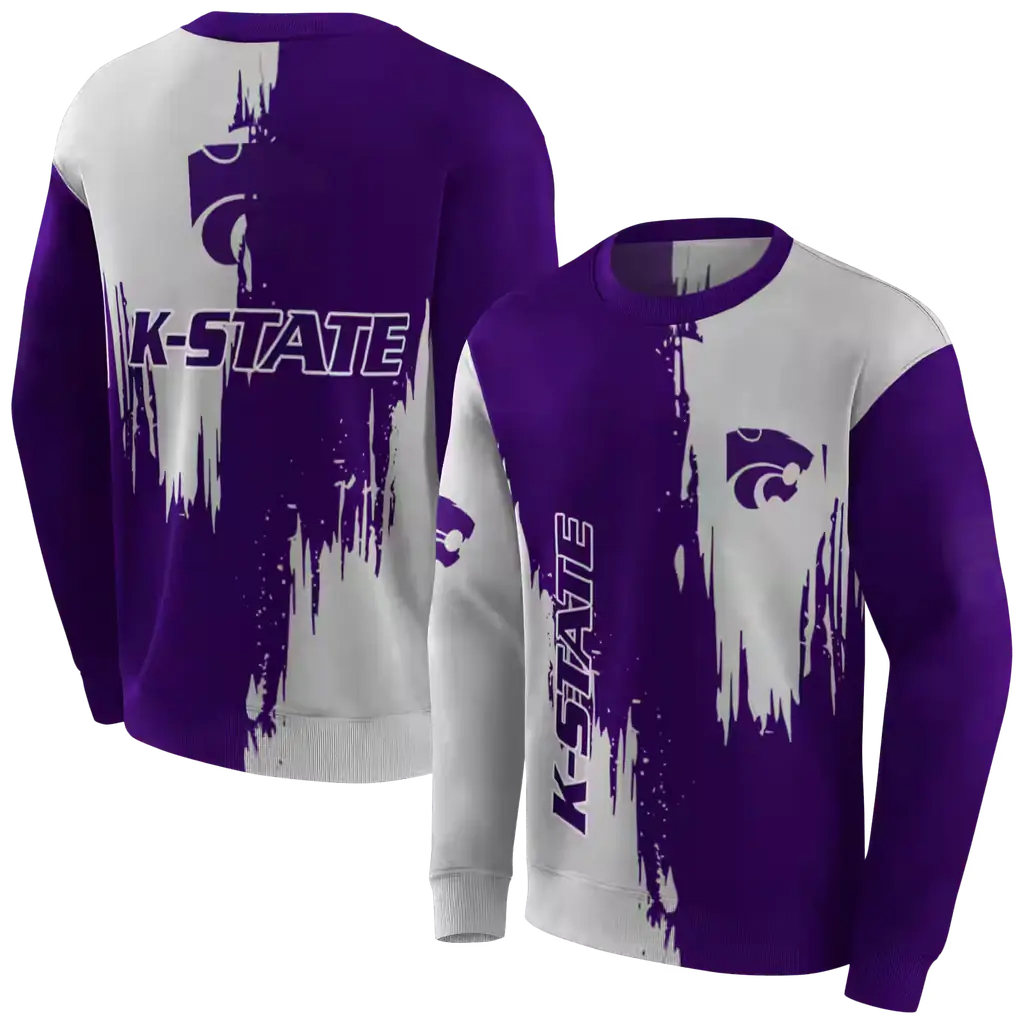 kansas state wildcats splatter effect purple hoodie premium grade kansas state wildcats splatter effect purple hoodie premium grade