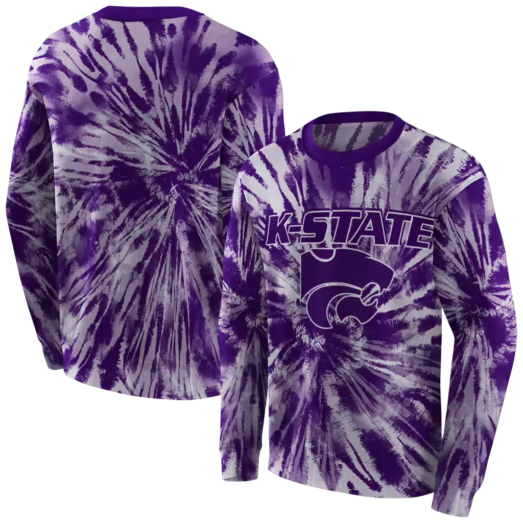 kansas state wildcats tie dye pattern purple hoodie premium grade kansas state wildcats tie dye pattern purple hoodie premium grade
