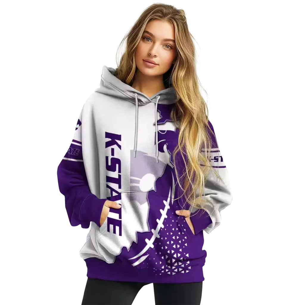 kansas state wildcats triangular pattern purple white hoodie high quality kansas state wildcats triangular pattern purple white hoodie high quality