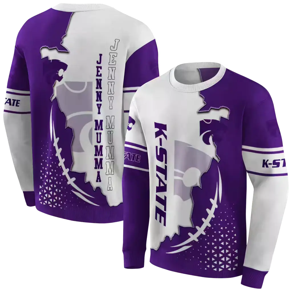 kansas state wildcats triangular pattern purple white hoodie premium grade kansas state wildcats triangular pattern purple white hoodie premium grade