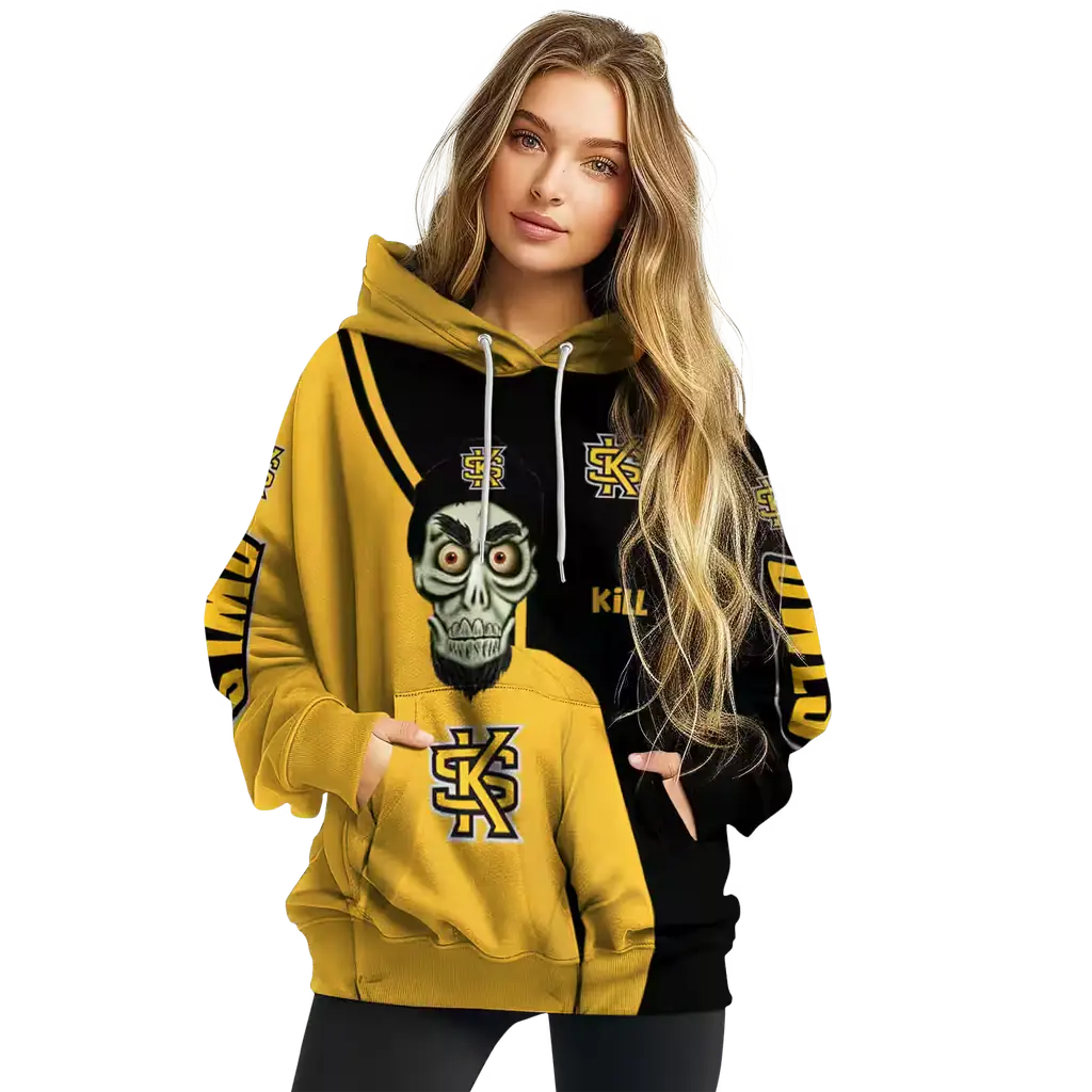 kennesaw state owls achmed skull gold hoodie high quality kennesaw state owls achmed skull gold hoodie high quality