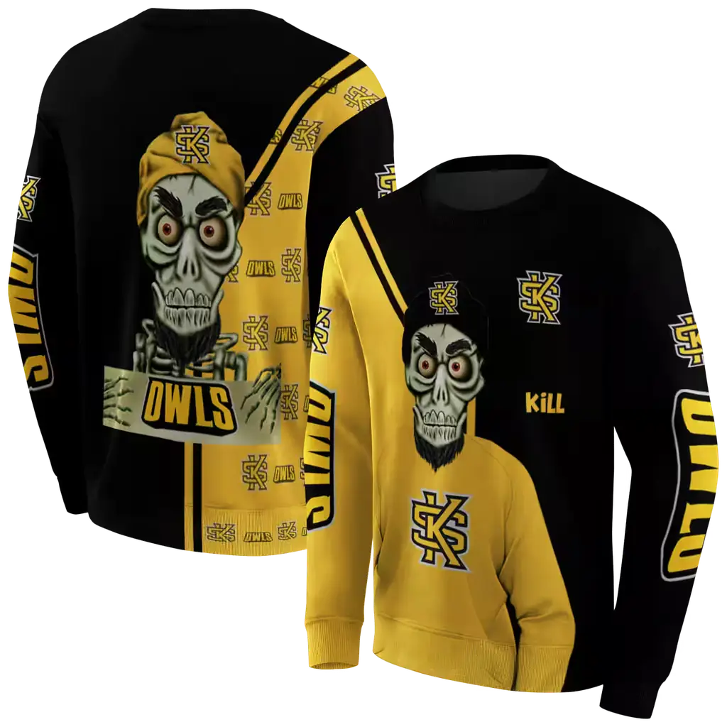 kennesaw state owls achmed skull gold hoodie premium grade kennesaw state owls achmed skull gold hoodie premium grade
