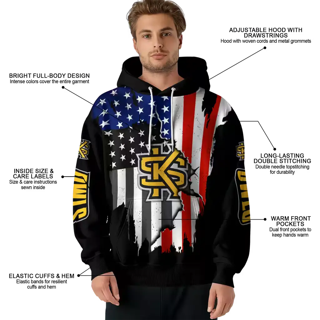 kennesaw state owls american pride black hoodie latest model kennesaw state owls american pride black hoodie latest model