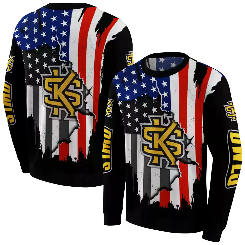 kennesaw state owls american pride black hoodie premium grade kennesaw state owls american pride black hoodie premium grade