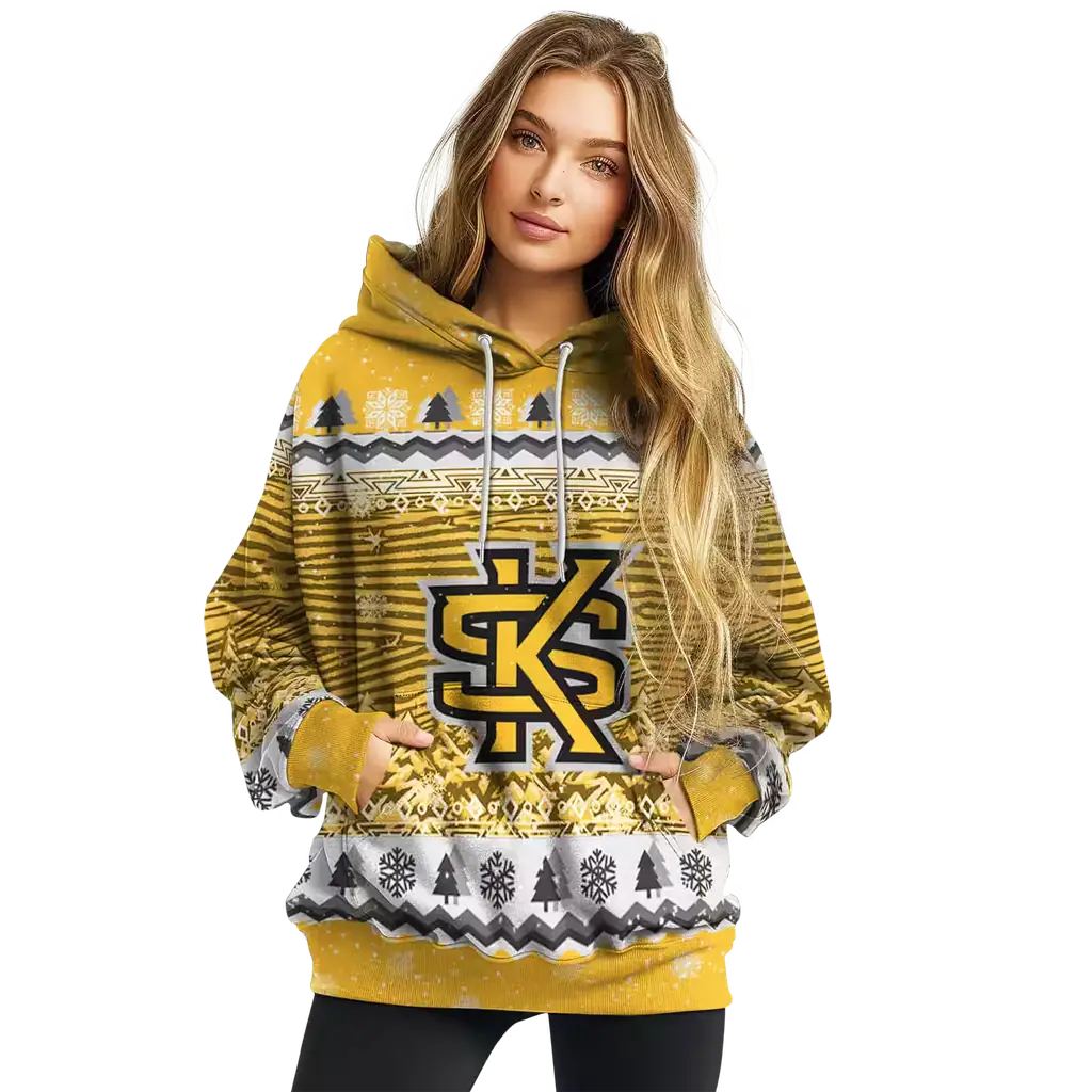 kennesaw state owls christmas trees gold hoodie high quality kennesaw state owls christmas trees gold hoodie high quality