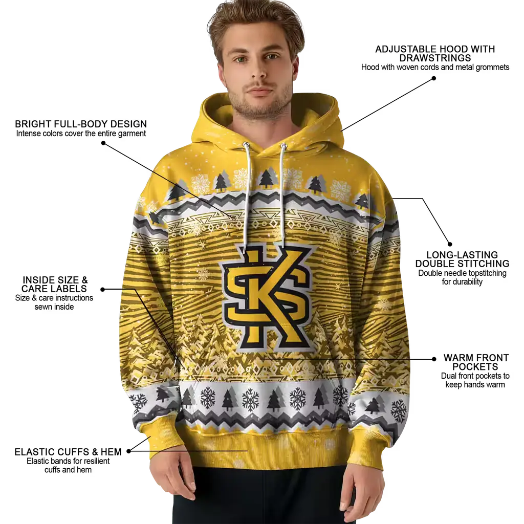 kennesaw state owls christmas trees gold hoodie latest model kennesaw state owls christmas trees gold hoodie latest model