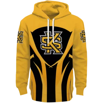 kennesaw state owls concentric lines gold black hoodie best selling