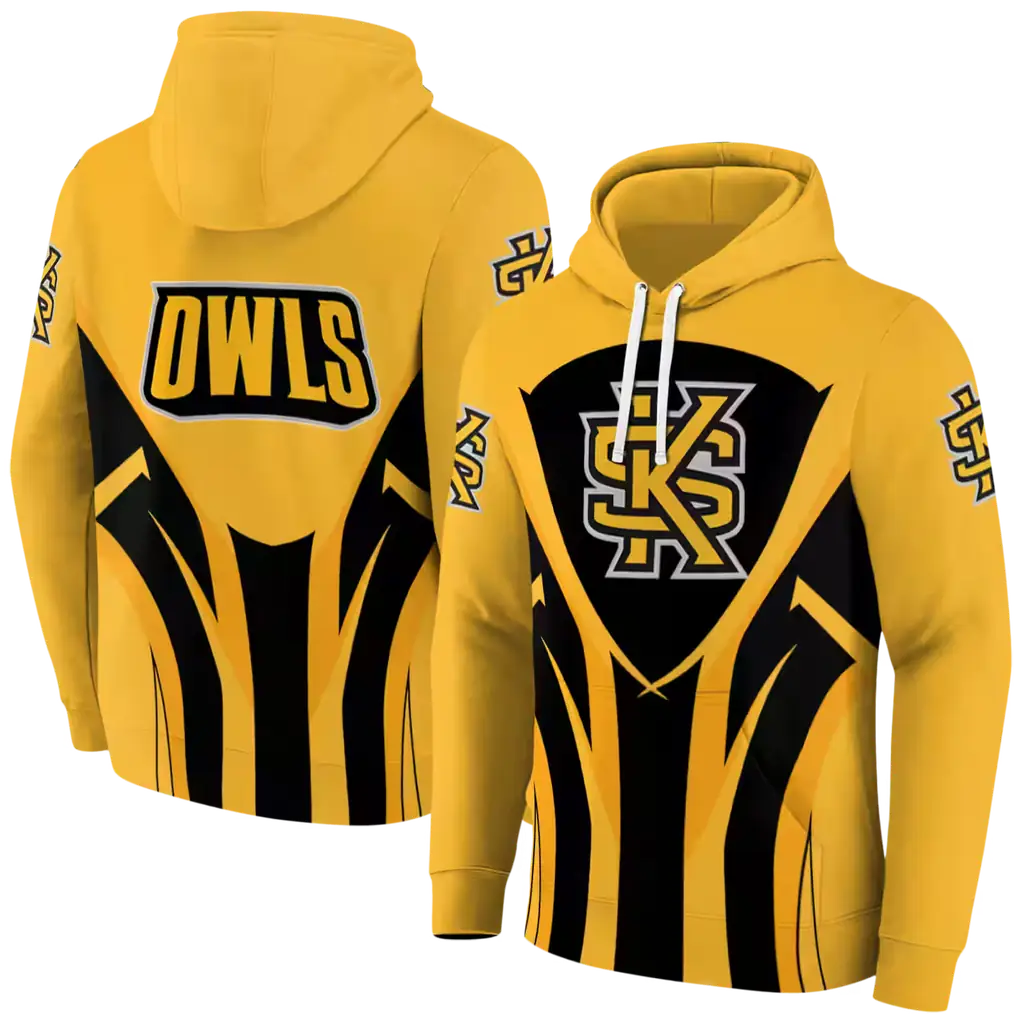kennesaw state owls concentric lines gold black hoodie fashion forward kennesaw state owls concentric lines gold black hoodie fashion forward