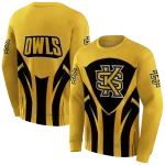 kennesaw state owls concentric lines gold black hoodie best selling