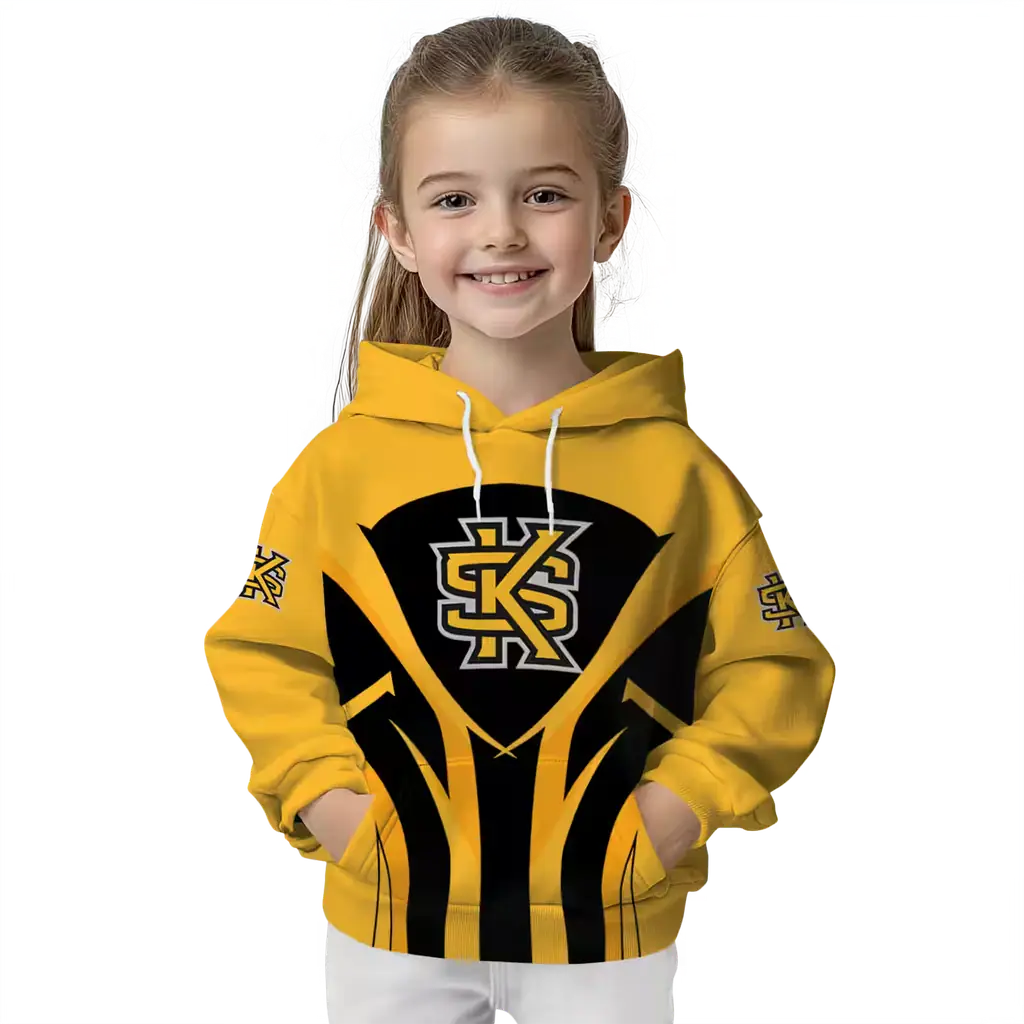kennesaw state owls concentric lines gold black hoodie top rated kennesaw state owls concentric lines gold black hoodie top rated