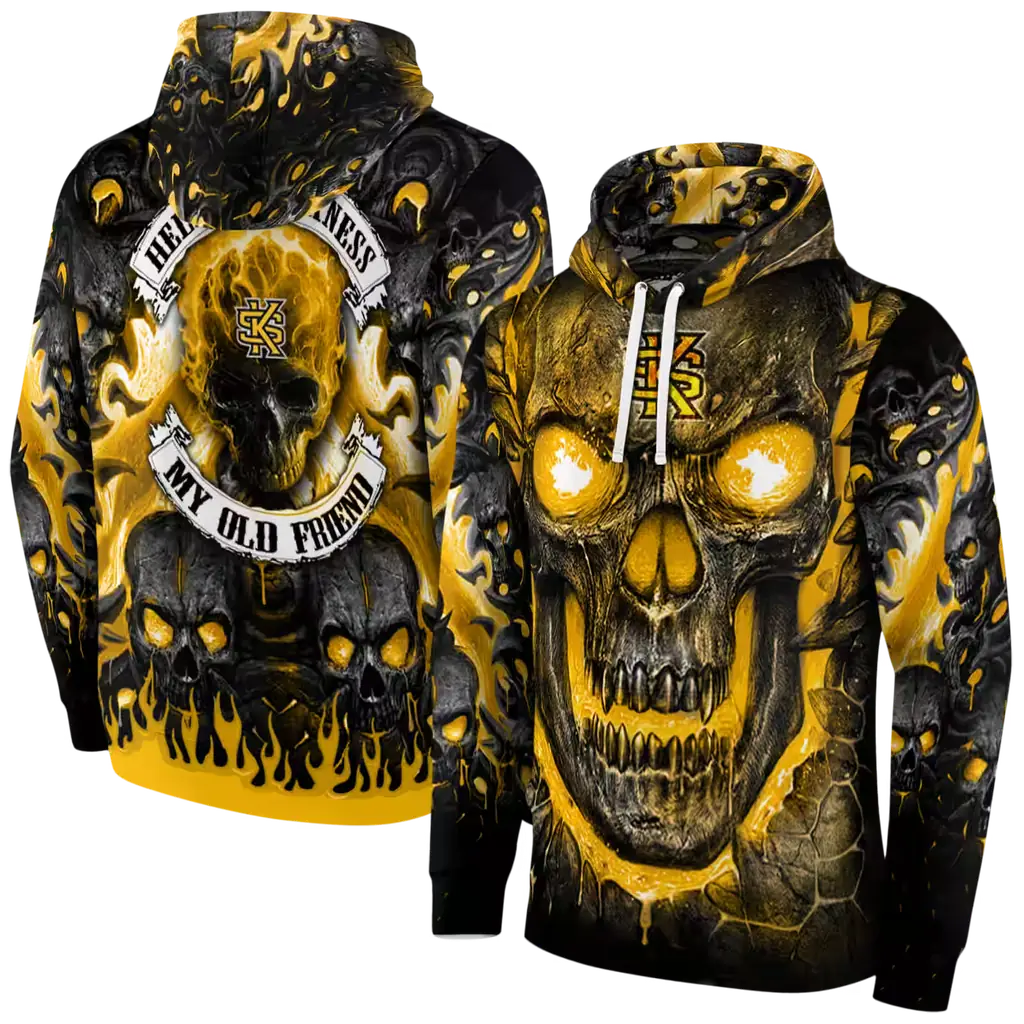 kennesaw state owls demonic skull gold black hoodie fashion forward kennesaw state owls demonic skull gold black hoodie fashion forward