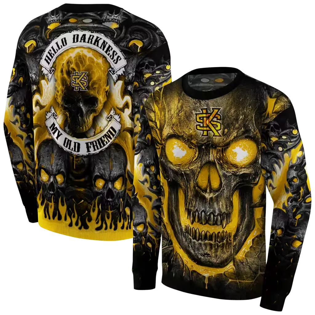 kennesaw state owls demonic skull gold black hoodie premium grade kennesaw state owls demonic skull gold black hoodie premium grade