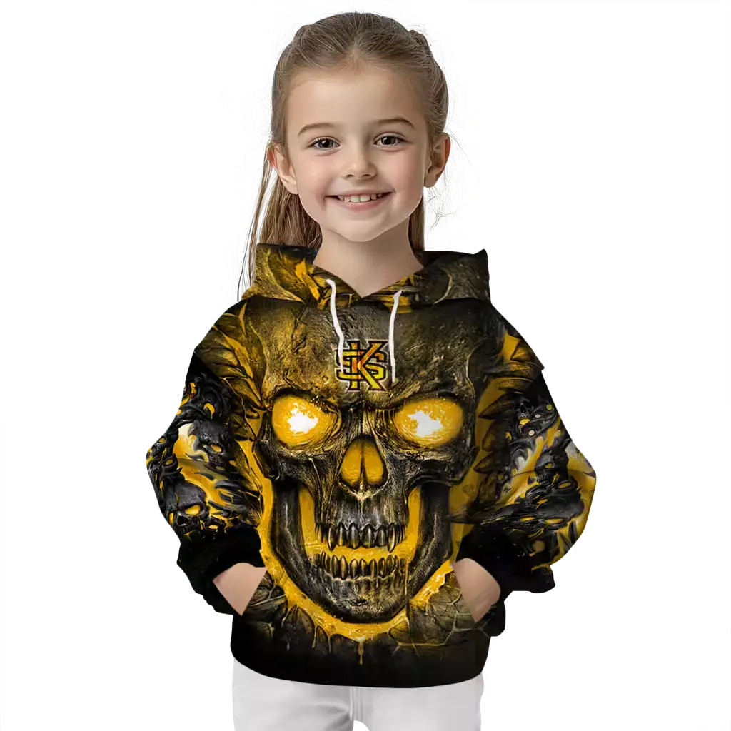 kennesaw state owls demonic skull gold black hoodie top rated kennesaw state owls demonic skull gold black hoodie top rated