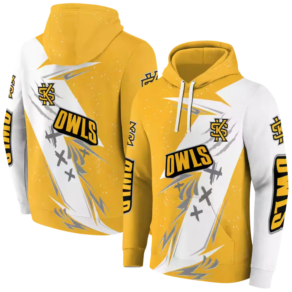 kennesaw state owls dynamic slash gold white hoodie fashion forward kennesaw state owls dynamic slash gold white hoodie fashion forward