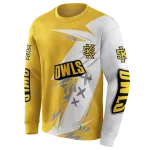 kennesaw state owls dynamic slash gold white hoodie best selling