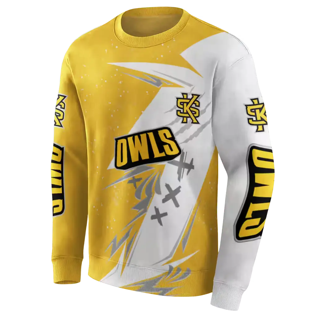 kennesaw state owls dynamic slash gold white hoodie new arrival kennesaw state owls dynamic slash gold white hoodie new arrival
