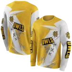 kennesaw state owls dynamic slash gold white hoodie best selling