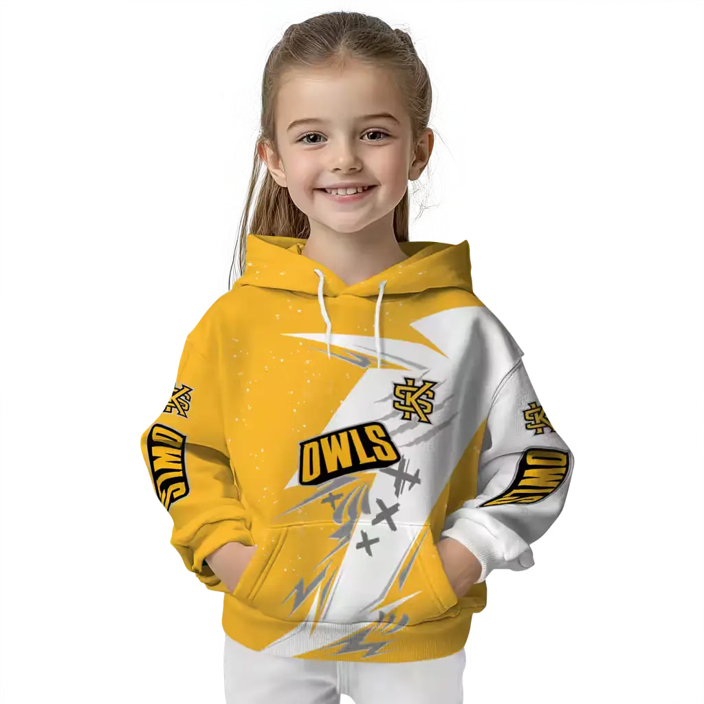 kennesaw state owls dynamic slash gold white hoodie top rated kennesaw state owls dynamic slash gold white hoodie top rated