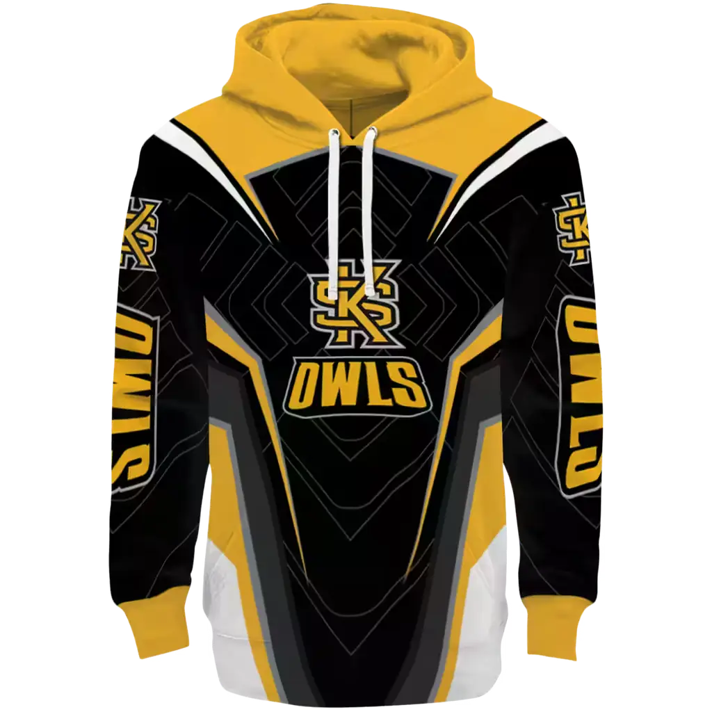 kennesaw state owls futuristic pattern gold black hoodie best selling kennesaw state owls futuristic pattern gold black hoodie best selling