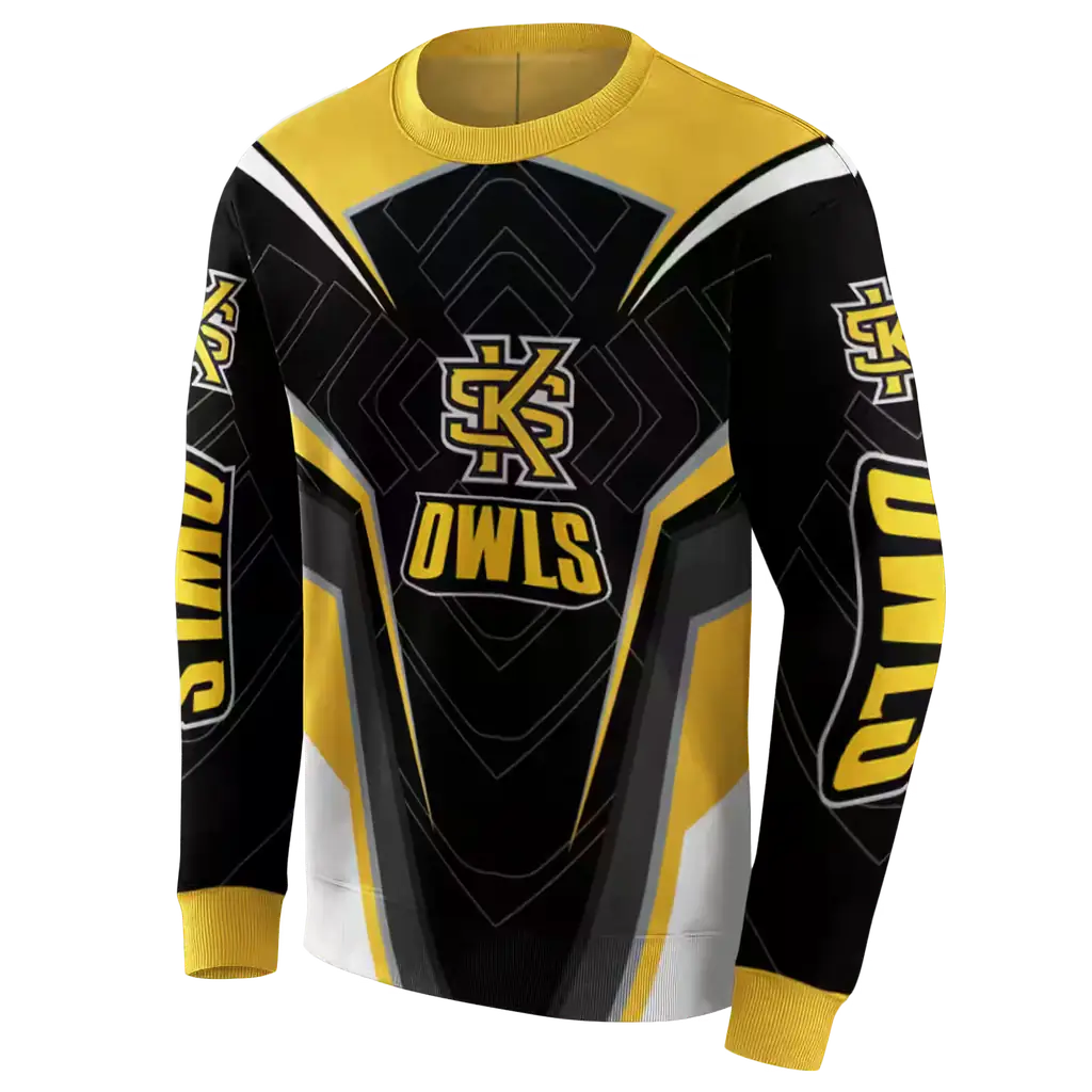 kennesaw state owls futuristic pattern gold black hoodie new arrival kennesaw state owls futuristic pattern gold black hoodie new arrival