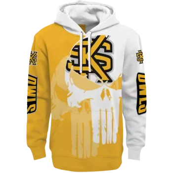 kennesaw state owls graphic punisher gold white hoodie best selling