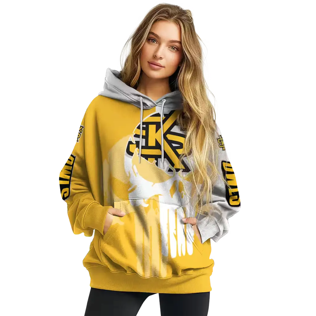 kennesaw state owls graphic punisher gold white hoodie high quality kennesaw state owls graphic punisher gold white hoodie high quality