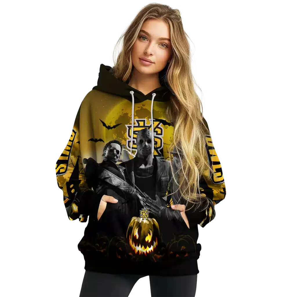 kennesaw state owls halloween vibes gold black hoodie high quality kennesaw state owls halloween vibes gold black hoodie high quality