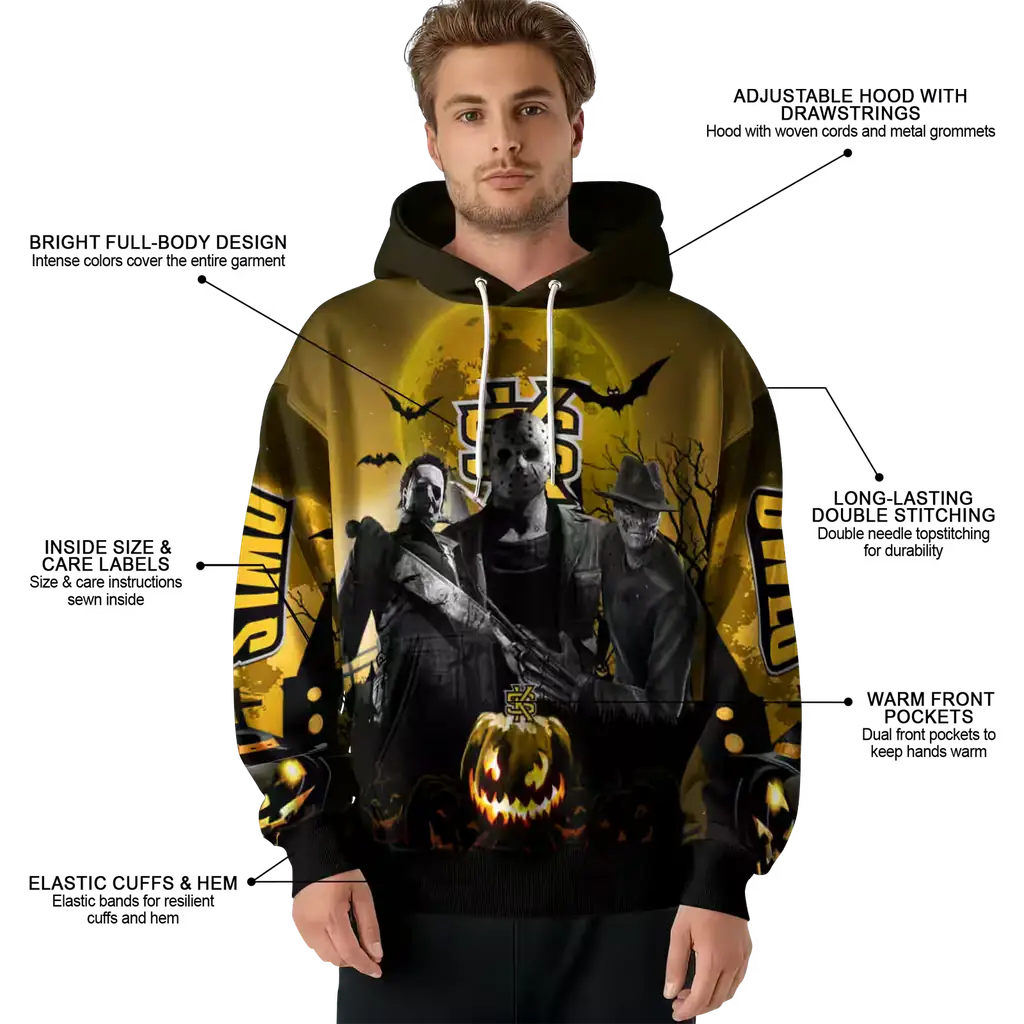 kennesaw state owls halloween vibes gold black hoodie latest model kennesaw state owls halloween vibes gold black hoodie latest model
