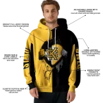 kennesaw state owls heartbeat graphic gold hoodie best selling