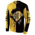 kennesaw state owls heartbeat graphic gold hoodie best selling