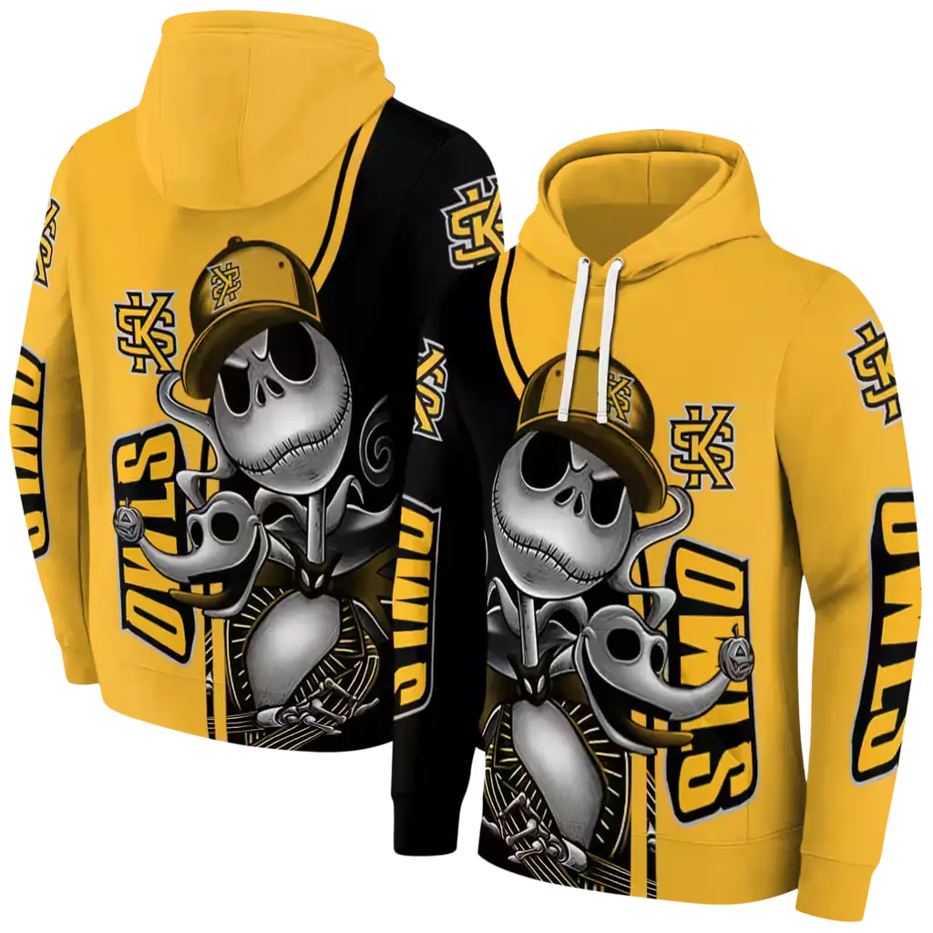 kennesaw state owls jack skellington gold hoodie fashion forward kennesaw state owls jack skellington gold hoodie fashion forward