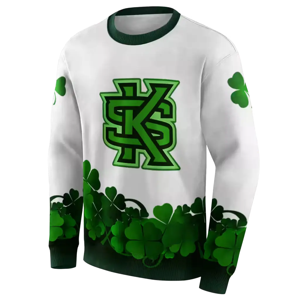 kennesaw state owls lucky motif white green hoodie new arrival kennesaw state owls lucky motif white green hoodie new arrival