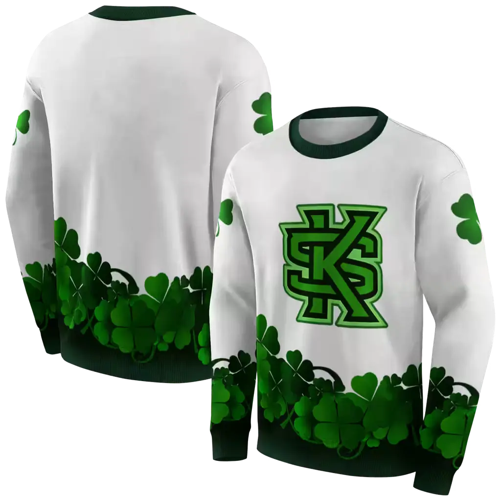 kennesaw state owls lucky motif white green hoodie premium grade kennesaw state owls lucky motif white green hoodie premium grade