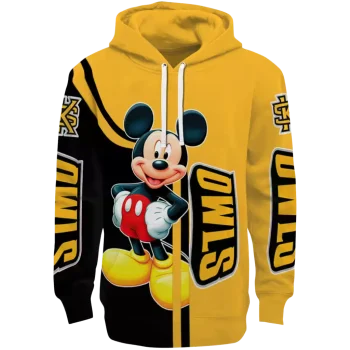 kennesaw state owls mickey mouse gold black hoodie best selling