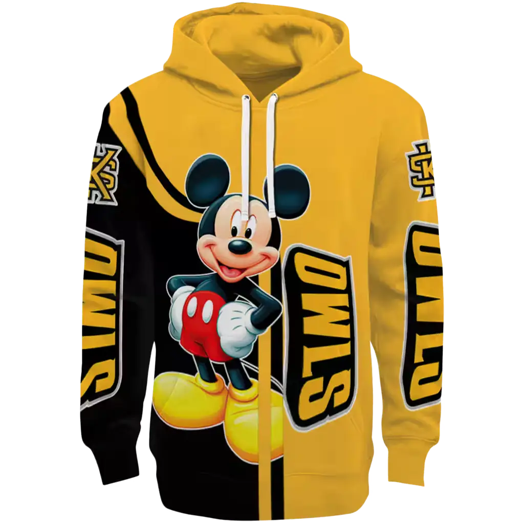 kennesaw state owls mickey mouse gold black hoodie best selling kennesaw state owls mickey mouse gold black hoodie best selling