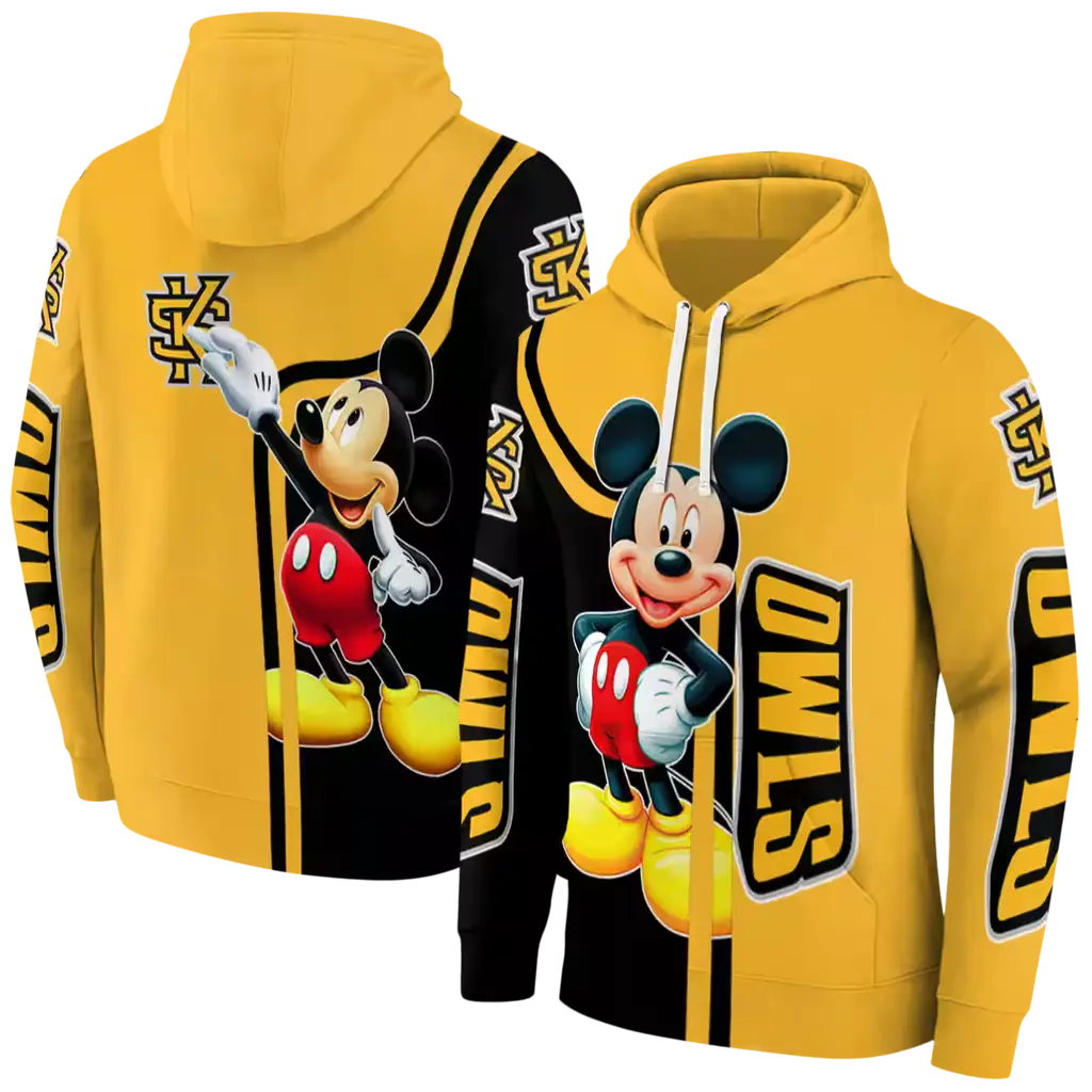 kennesaw state owls mickey mouse gold black hoodie fashion forward kennesaw state owls mickey mouse gold black hoodie fashion forward